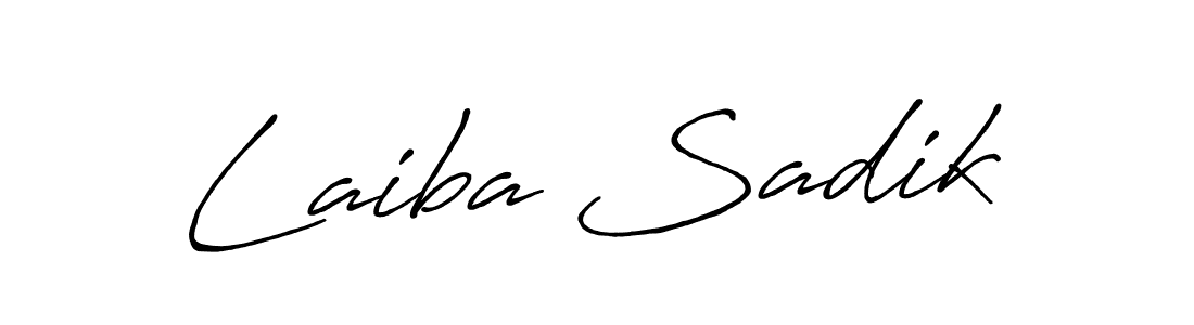 Laiba Sadik stylish signature style. Best Handwritten Sign (Antro_Vectra_Bolder) for my name. Handwritten Signature Collection Ideas for my name Laiba Sadik. Laiba Sadik signature style 7 images and pictures png