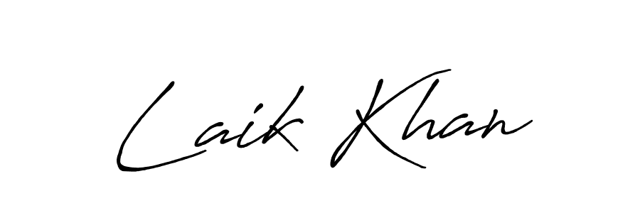 Create a beautiful signature design for name Laik Khan. With this signature (Antro_Vectra_Bolder) fonts, you can make a handwritten signature for free. Laik Khan signature style 7 images and pictures png