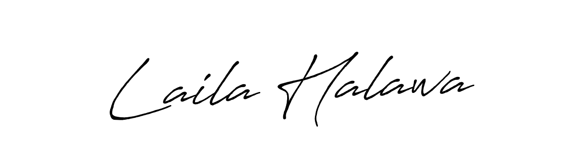 Make a beautiful signature design for name Laila Halawa. With this signature (Antro_Vectra_Bolder) style, you can create a handwritten signature for free. Laila Halawa signature style 7 images and pictures png