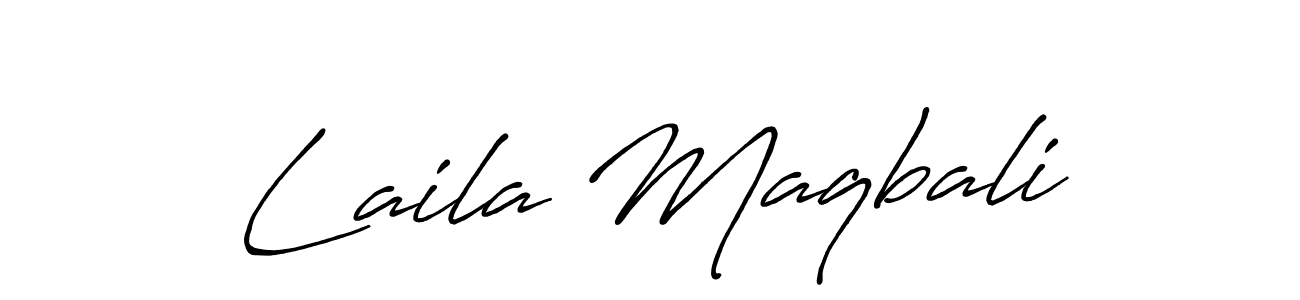 You should practise on your own different ways (Antro_Vectra_Bolder) to write your name (Laila Maqbali) in signature. don't let someone else do it for you. Laila Maqbali signature style 7 images and pictures png
