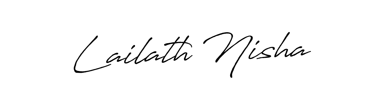The best way (Antro_Vectra_Bolder) to make a short signature is to pick only two or three words in your name. The name Lailath Nisha include a total of six letters. For converting this name. Lailath Nisha signature style 7 images and pictures png