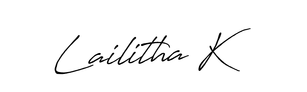 Antro_Vectra_Bolder is a professional signature style that is perfect for those who want to add a touch of class to their signature. It is also a great choice for those who want to make their signature more unique. Get Lailitha K name to fancy signature for free. Lailitha K signature style 7 images and pictures png