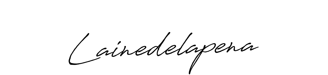 if you are searching for the best signature style for your name Lainedelapena. so please give up your signature search. here we have designed multiple signature styles  using Antro_Vectra_Bolder. Lainedelapena signature style 7 images and pictures png