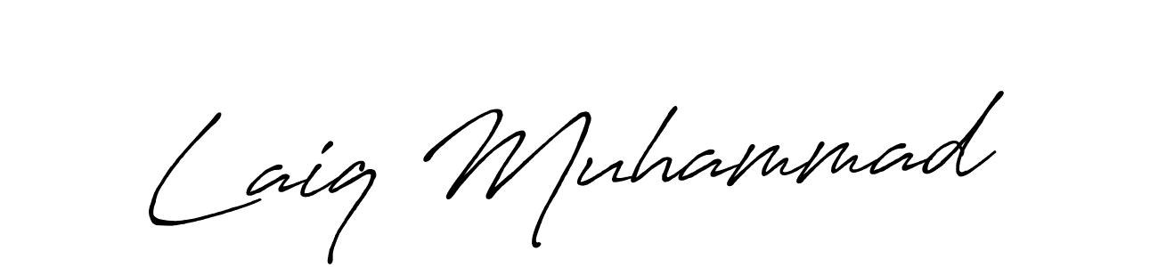 Create a beautiful signature design for name Laiq Muhammad. With this signature (Antro_Vectra_Bolder) fonts, you can make a handwritten signature for free. Laiq Muhammad signature style 7 images and pictures png