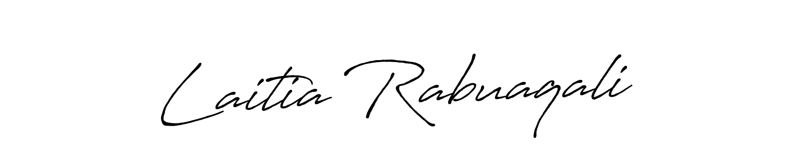 Make a beautiful signature design for name Laitia Rabuaqali. With this signature (Antro_Vectra_Bolder) style, you can create a handwritten signature for free. Laitia Rabuaqali signature style 7 images and pictures png