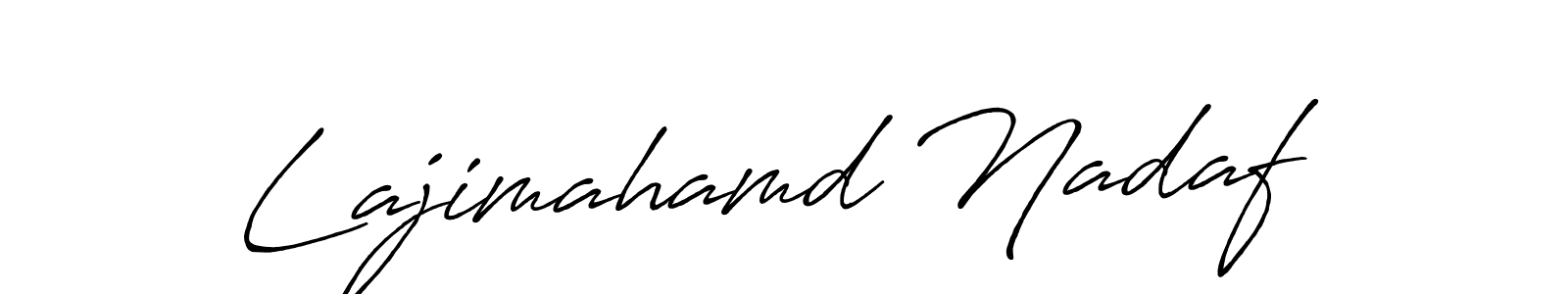 Also You can easily find your signature by using the search form. We will create Lajimahamd Nadaf name handwritten signature images for you free of cost using Antro_Vectra_Bolder sign style. Lajimahamd Nadaf signature style 7 images and pictures png