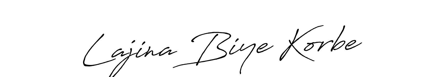 Similarly Antro_Vectra_Bolder is the best handwritten signature design. Signature creator online .You can use it as an online autograph creator for name Lajina Biye Korbe. Lajina Biye Korbe signature style 7 images and pictures png