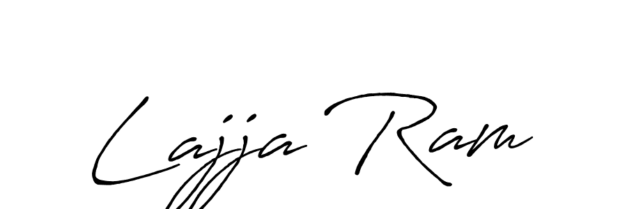 How to make Lajja Ram name signature. Use Antro_Vectra_Bolder style for creating short signs online. This is the latest handwritten sign. Lajja Ram signature style 7 images and pictures png