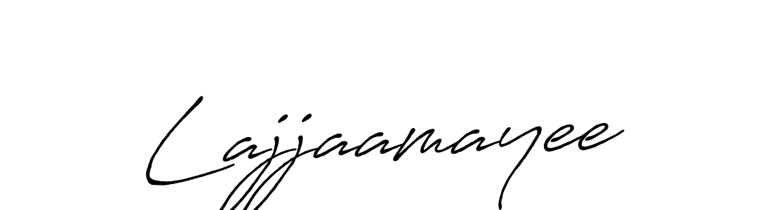 if you are searching for the best signature style for your name Lajjaamayee. so please give up your signature search. here we have designed multiple signature styles  using Antro_Vectra_Bolder. Lajjaamayee signature style 7 images and pictures png