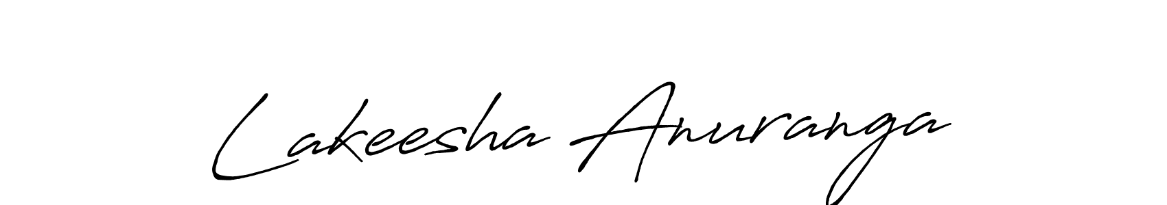 Antro_Vectra_Bolder is a professional signature style that is perfect for those who want to add a touch of class to their signature. It is also a great choice for those who want to make their signature more unique. Get Lakeesha Anuranga name to fancy signature for free. Lakeesha Anuranga signature style 7 images and pictures png
