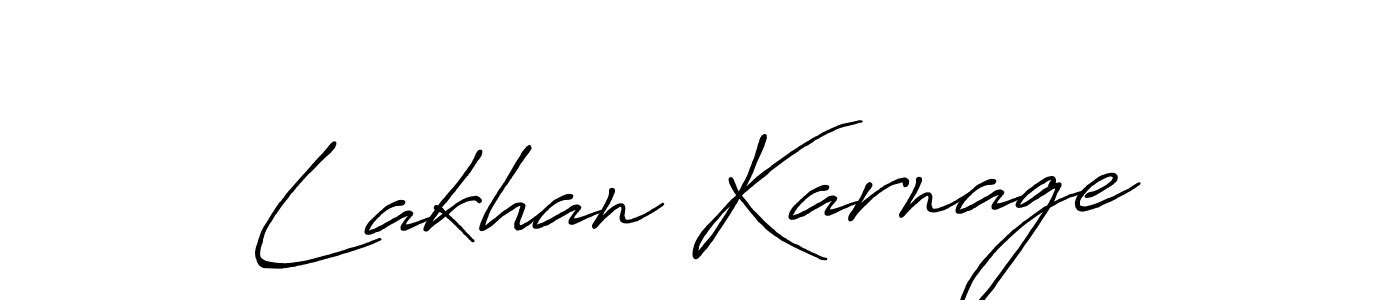 Create a beautiful signature design for name Lakhan Karnage. With this signature (Antro_Vectra_Bolder) fonts, you can make a handwritten signature for free. Lakhan Karnage signature style 7 images and pictures png