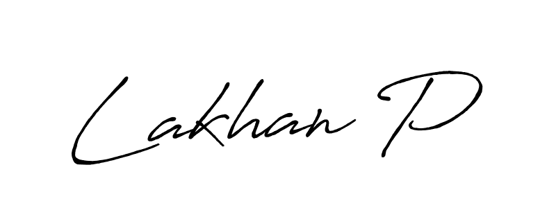 Use a signature maker to create a handwritten signature online. With this signature software, you can design (Antro_Vectra_Bolder) your own signature for name Lakhan P. Lakhan P signature style 7 images and pictures png