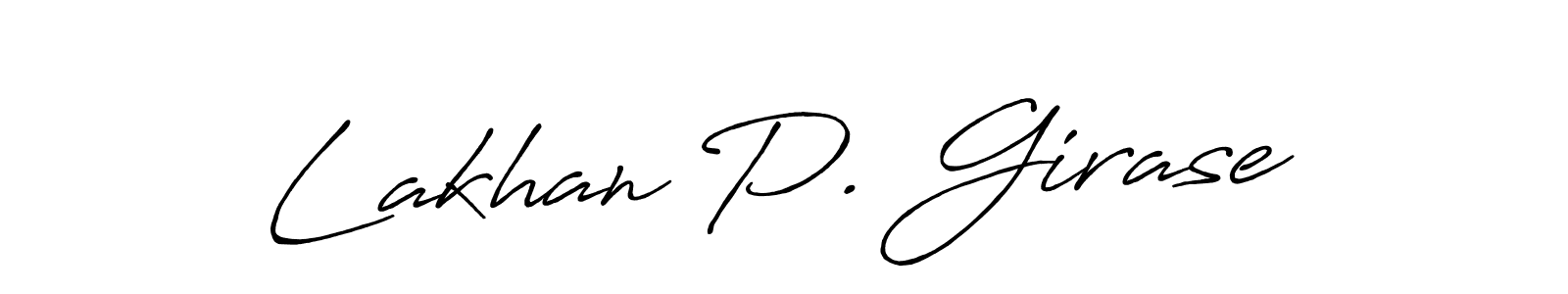 The best way (Antro_Vectra_Bolder) to make a short signature is to pick only two or three words in your name. The name Lakhan P. Girase include a total of six letters. For converting this name. Lakhan P. Girase signature style 7 images and pictures png