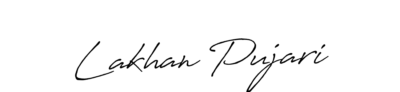 Create a beautiful signature design for name Lakhan Pujari. With this signature (Antro_Vectra_Bolder) fonts, you can make a handwritten signature for free. Lakhan Pujari signature style 7 images and pictures png