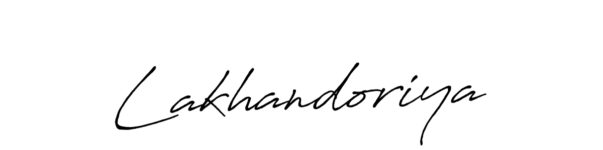 Make a beautiful signature design for name Lakhandoriya. With this signature (Antro_Vectra_Bolder) style, you can create a handwritten signature for free. Lakhandoriya signature style 7 images and pictures png