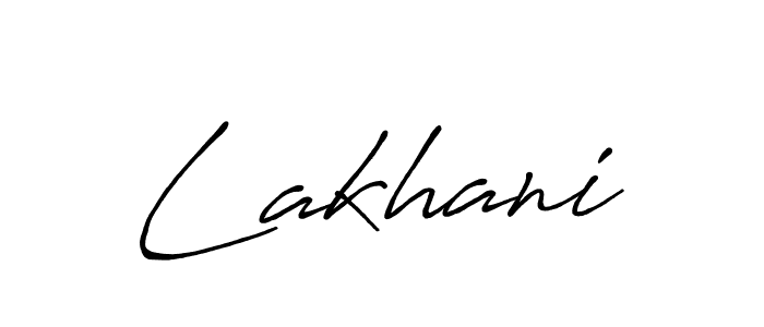 Use a signature maker to create a handwritten signature online. With this signature software, you can design (Antro_Vectra_Bolder) your own signature for name Lakhani. Lakhani signature style 7 images and pictures png