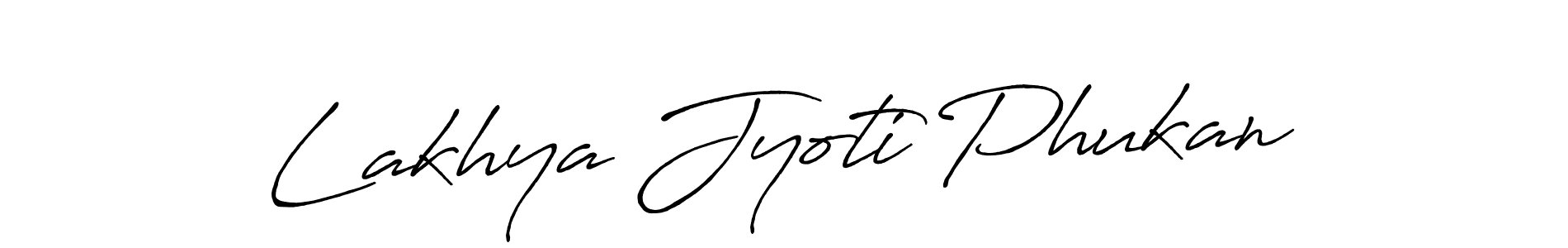 How to make Lakhya Jyoti Phukan name signature. Use Antro_Vectra_Bolder style for creating short signs online. This is the latest handwritten sign. Lakhya Jyoti Phukan signature style 7 images and pictures png