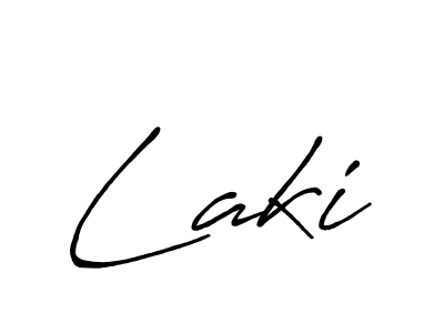 Use a signature maker to create a handwritten signature online. With this signature software, you can design (Antro_Vectra_Bolder) your own signature for name Laki. Laki signature style 7 images and pictures png