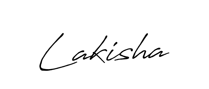 Make a beautiful signature design for name Lakisha. With this signature (Antro_Vectra_Bolder) style, you can create a handwritten signature for free. Lakisha signature style 7 images and pictures png