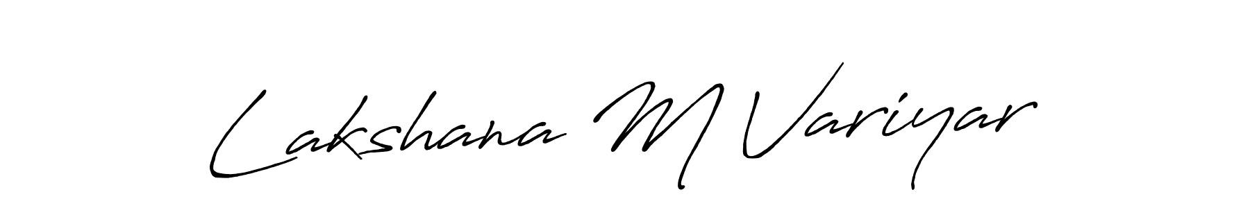 You should practise on your own different ways (Antro_Vectra_Bolder) to write your name (Lakshana M Variyar) in signature. don't let someone else do it for you. Lakshana M Variyar signature style 7 images and pictures png