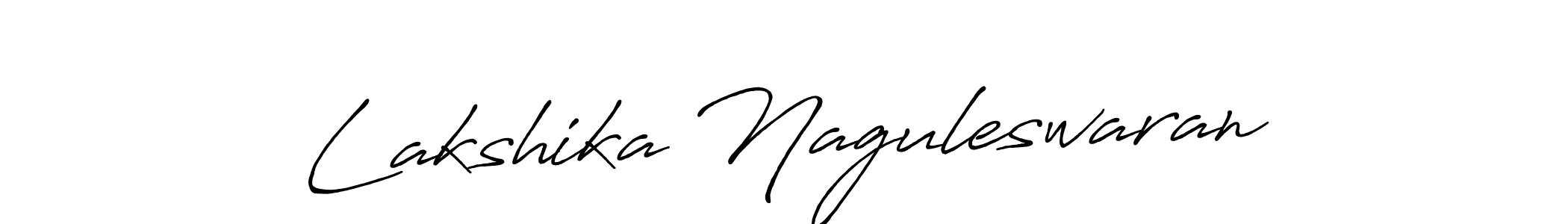 Create a beautiful signature design for name Lakshika Naguleswaran. With this signature (Antro_Vectra_Bolder) fonts, you can make a handwritten signature for free. Lakshika Naguleswaran signature style 7 images and pictures png