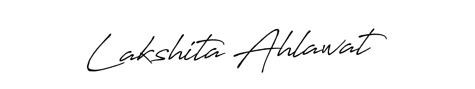 This is the best signature style for the Lakshita Ahlawat name. Also you like these signature font (Antro_Vectra_Bolder). Mix name signature. Lakshita Ahlawat signature style 7 images and pictures png