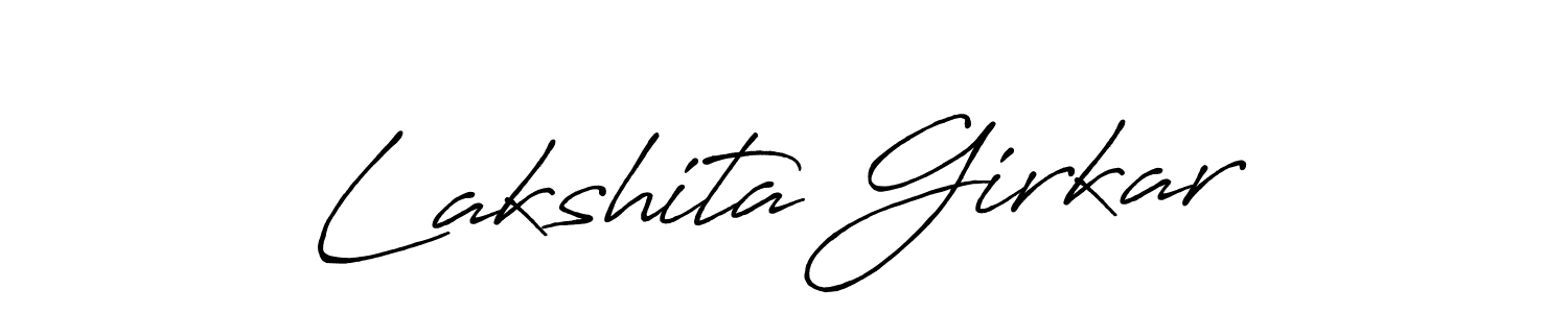 The best way (Antro_Vectra_Bolder) to make a short signature is to pick only two or three words in your name. The name Lakshita Girkar include a total of six letters. For converting this name. Lakshita Girkar signature style 7 images and pictures png