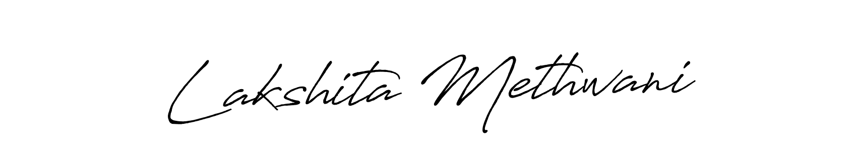 Create a beautiful signature design for name Lakshita Methwani. With this signature (Antro_Vectra_Bolder) fonts, you can make a handwritten signature for free. Lakshita Methwani signature style 7 images and pictures png