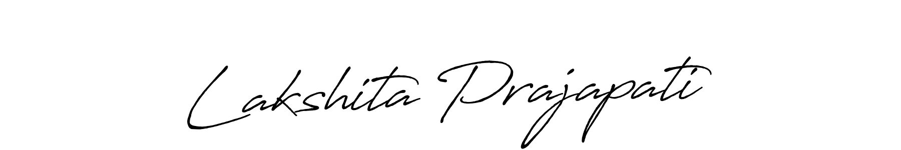 Create a beautiful signature design for name Lakshita Prajapati. With this signature (Antro_Vectra_Bolder) fonts, you can make a handwritten signature for free. Lakshita Prajapati signature style 7 images and pictures png