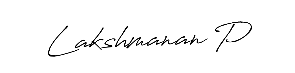 Make a beautiful signature design for name Lakshmanan P. With this signature (Antro_Vectra_Bolder) style, you can create a handwritten signature for free. Lakshmanan P signature style 7 images and pictures png