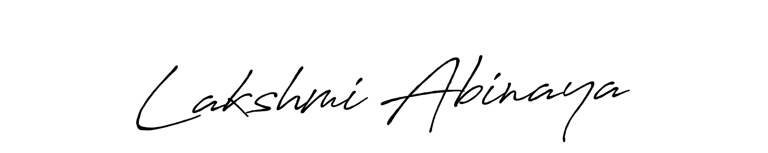 Make a beautiful signature design for name Lakshmi Abinaya. With this signature (Antro_Vectra_Bolder) style, you can create a handwritten signature for free. Lakshmi Abinaya signature style 7 images and pictures png