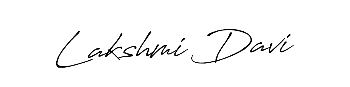 How to make Lakshmi Davi name signature. Use Antro_Vectra_Bolder style for creating short signs online. This is the latest handwritten sign. Lakshmi Davi signature style 7 images and pictures png