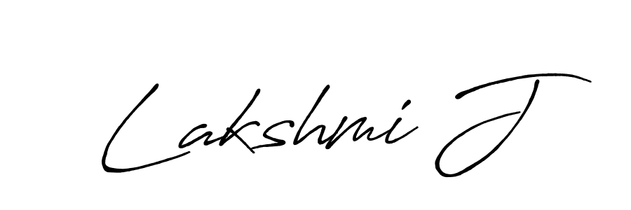How to make Lakshmi J signature? Antro_Vectra_Bolder is a professional autograph style. Create handwritten signature for Lakshmi J name. Lakshmi J signature style 7 images and pictures png