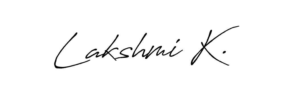 How to make Lakshmi K. name signature. Use Antro_Vectra_Bolder style for creating short signs online. This is the latest handwritten sign. Lakshmi K. signature style 7 images and pictures png