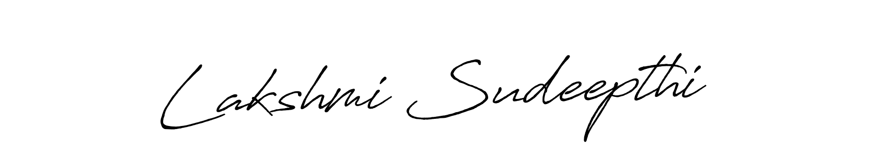 Create a beautiful signature design for name Lakshmi Sudeepthi. With this signature (Antro_Vectra_Bolder) fonts, you can make a handwritten signature for free. Lakshmi Sudeepthi signature style 7 images and pictures png