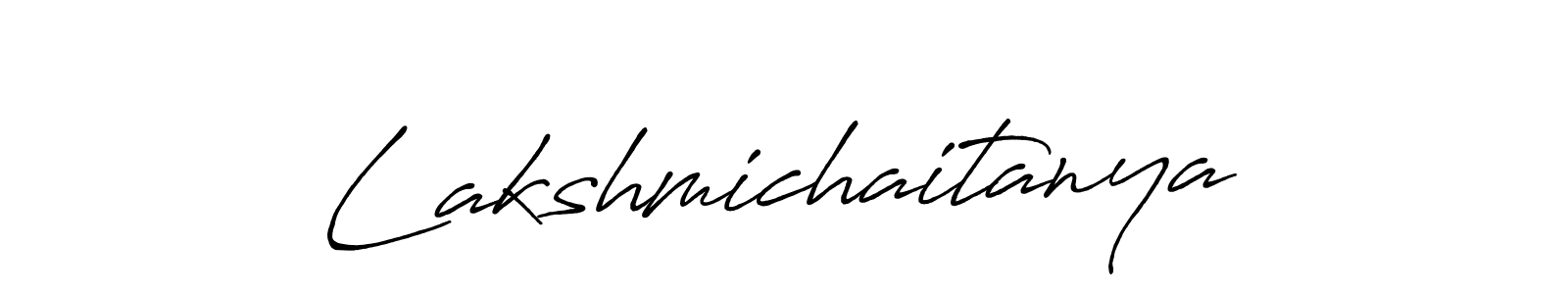 Use a signature maker to create a handwritten signature online. With this signature software, you can design (Antro_Vectra_Bolder) your own signature for name Lakshmichaitanya. Lakshmichaitanya signature style 7 images and pictures png