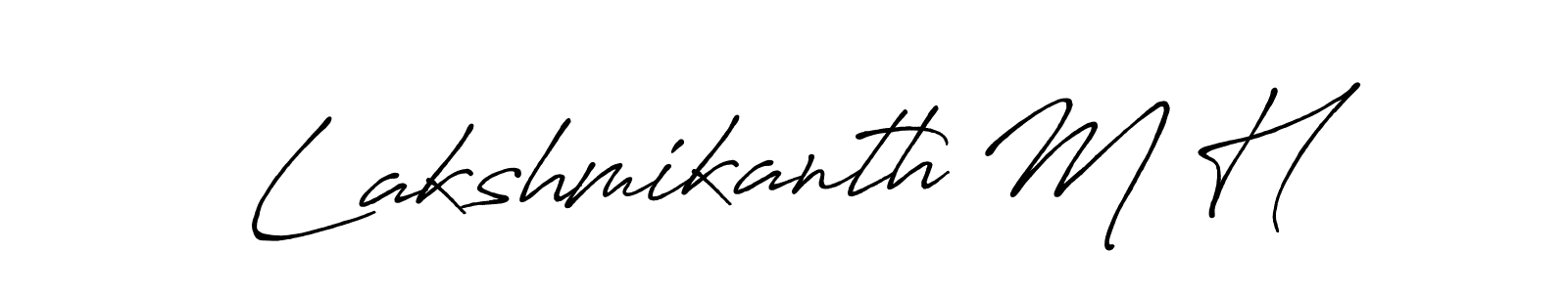The best way (Antro_Vectra_Bolder) to make a short signature is to pick only two or three words in your name. The name Lakshmikanth M H include a total of six letters. For converting this name. Lakshmikanth M H signature style 7 images and pictures png
