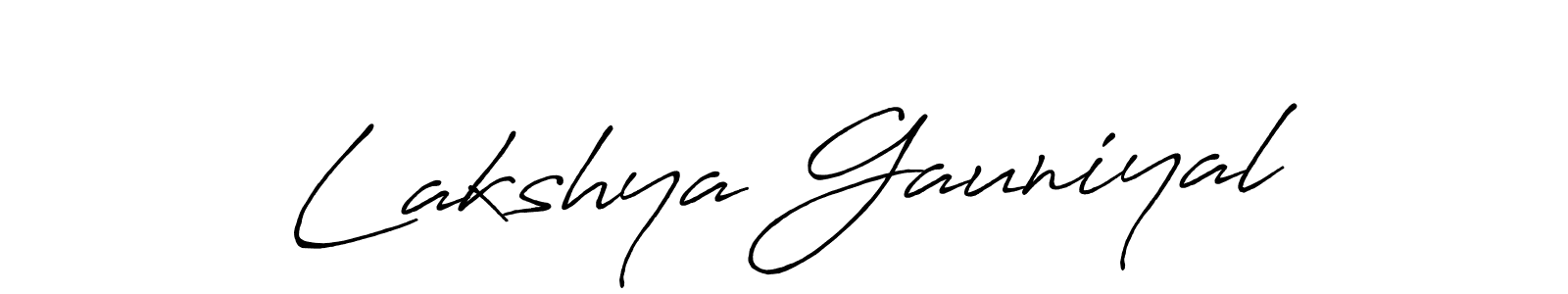 You should practise on your own different ways (Antro_Vectra_Bolder) to write your name (Lakshya Gauniyal) in signature. don't let someone else do it for you. Lakshya Gauniyal signature style 7 images and pictures png