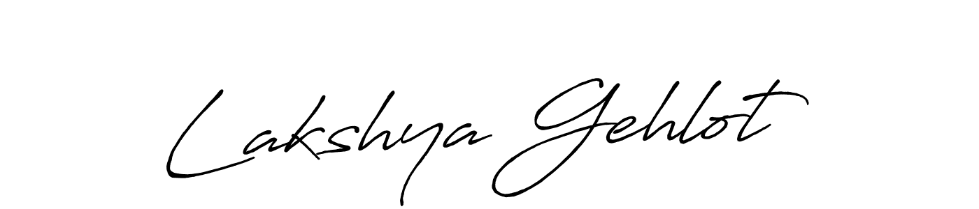 How to make Lakshya Gehlot name signature. Use Antro_Vectra_Bolder style for creating short signs online. This is the latest handwritten sign. Lakshya Gehlot signature style 7 images and pictures png