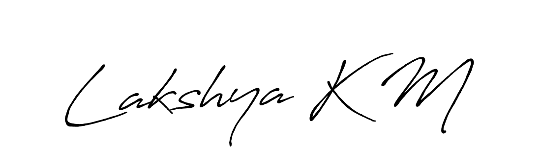 How to make Lakshya K M signature? Antro_Vectra_Bolder is a professional autograph style. Create handwritten signature for Lakshya K M name. Lakshya K M signature style 7 images and pictures png