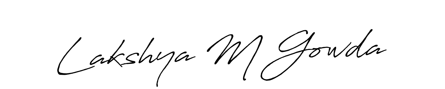 Also You can easily find your signature by using the search form. We will create Lakshya M Gowda name handwritten signature images for you free of cost using Antro_Vectra_Bolder sign style. Lakshya M Gowda signature style 7 images and pictures png