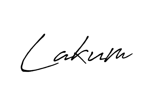 Use a signature maker to create a handwritten signature online. With this signature software, you can design (Antro_Vectra_Bolder) your own signature for name Lakum. Lakum signature style 7 images and pictures png