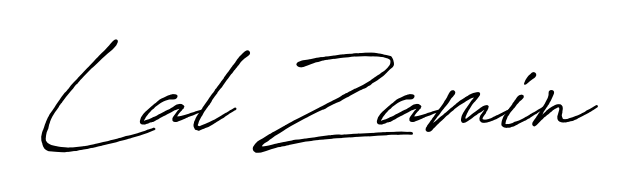 A sleek calligraphic signature for name Lal Zamin utilizing Antro_Vectra_Bolder styling. Great for adding personal signatures to photos and art. Lal Zamin signature style 7 images and pictures png