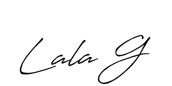 if you are searching for the best signature style for your name Lala G. so please give up your signature search. here we have designed multiple signature styles  using Antro_Vectra_Bolder. Lala G signature style 7 images and pictures png