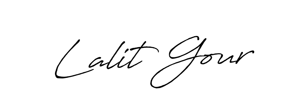 Make a short Lalit Gour signature style. Manage your documents anywhere anytime using Antro_Vectra_Bolder. Create and add eSignatures, submit forms, share and send files easily. Lalit Gour signature style 7 images and pictures png