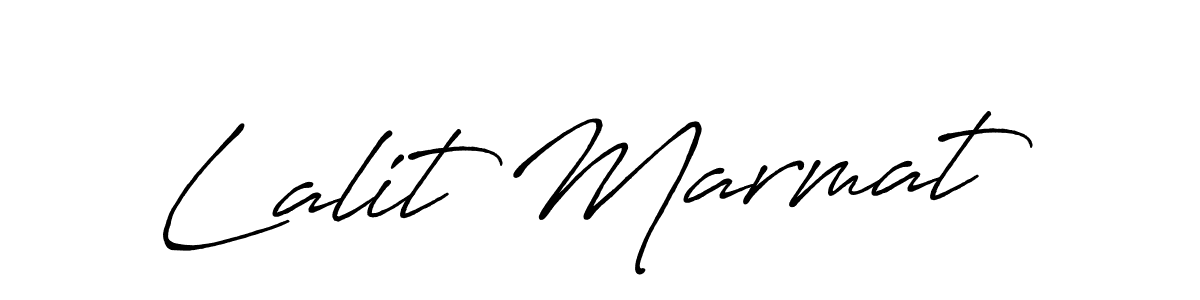 How to make Lalit Marmat name signature. Use Antro_Vectra_Bolder style for creating short signs online. This is the latest handwritten sign. Lalit Marmat signature style 7 images and pictures png