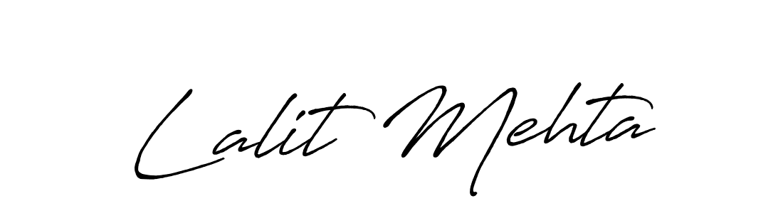How to make Lalit Mehta name signature. Use Antro_Vectra_Bolder style for creating short signs online. This is the latest handwritten sign. Lalit Mehta signature style 7 images and pictures png