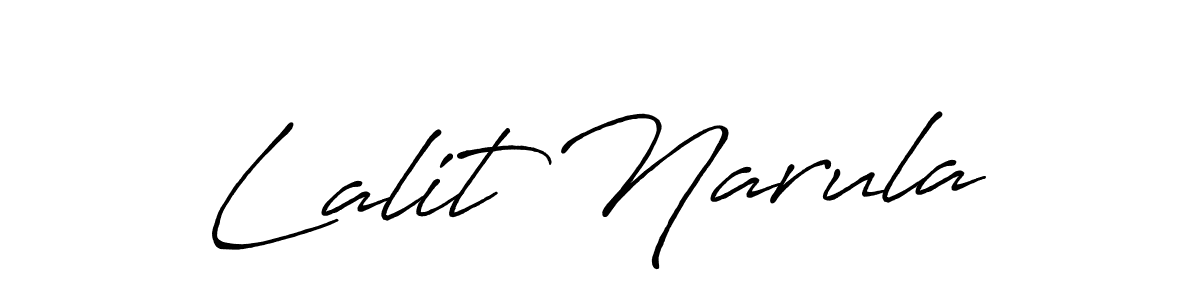 Create a beautiful signature design for name Lalit Narula. With this signature (Antro_Vectra_Bolder) fonts, you can make a handwritten signature for free. Lalit Narula signature style 7 images and pictures png