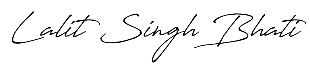 Get an exclusive digital autograph for Lalit Singh Bhati. The Antro_Vectra_Bolder typeface captures the charm of real penmanship on paper. Lalit Singh Bhati signature style 7 images and pictures png