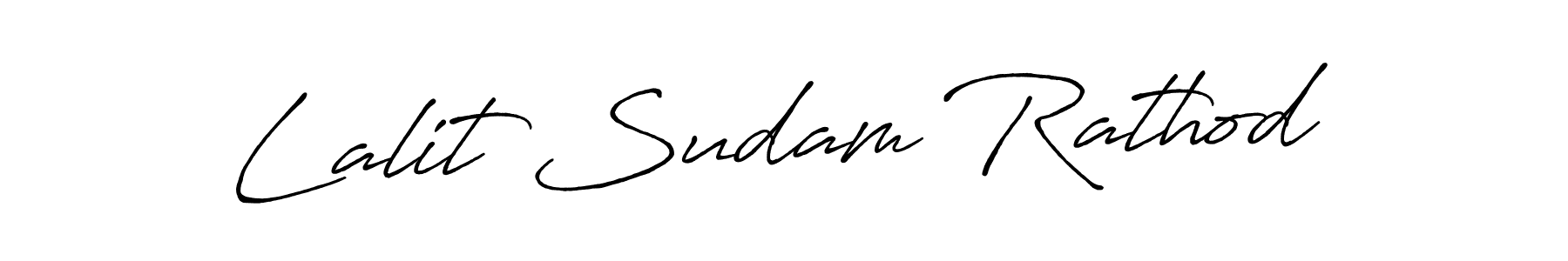 How to make Lalit Sudam Rathod name signature. Use Antro_Vectra_Bolder style for creating short signs online. This is the latest handwritten sign. Lalit Sudam Rathod signature style 7 images and pictures png